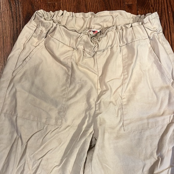 Ci Sono Lunch collection linen light weight pants size large khaki light beige - Picture 2 of 4